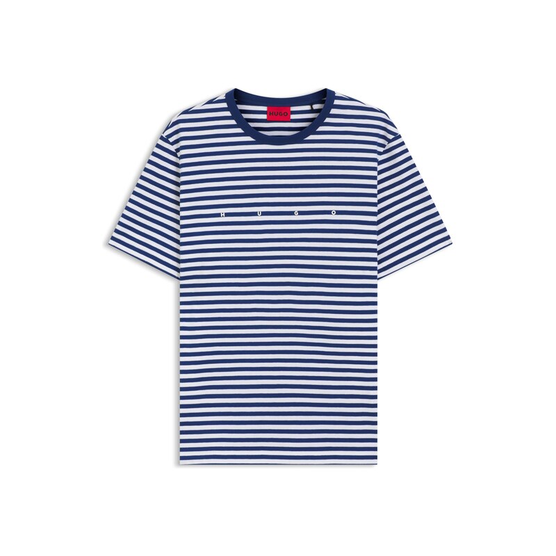 HUGO Relaxed-fit T-shirt in striped cotton jersey