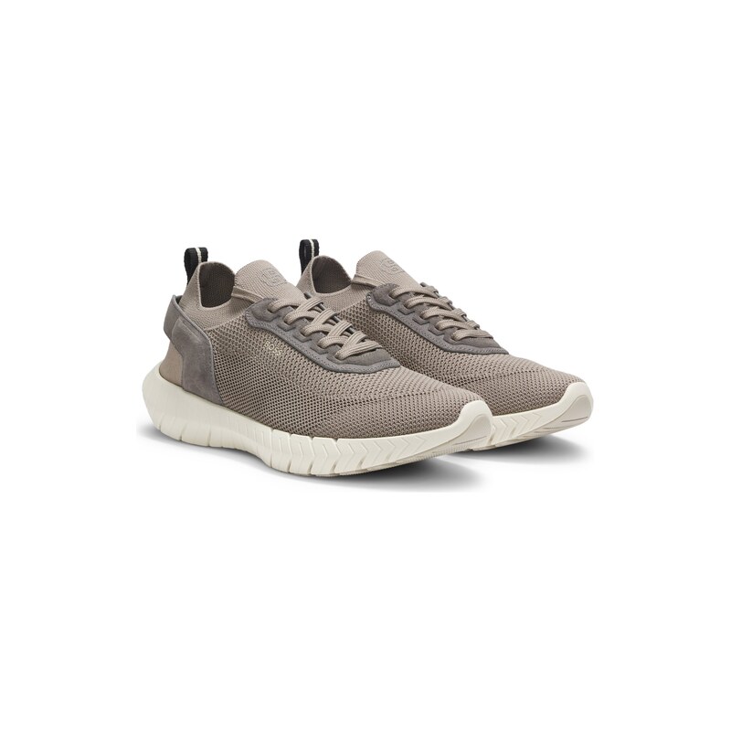 BOSS-MOTION trainers with knitted uppers and leather trims