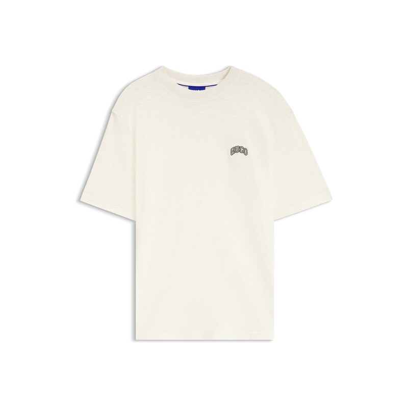 HUGO Regular-fit cotton T-shirt with varsity logo