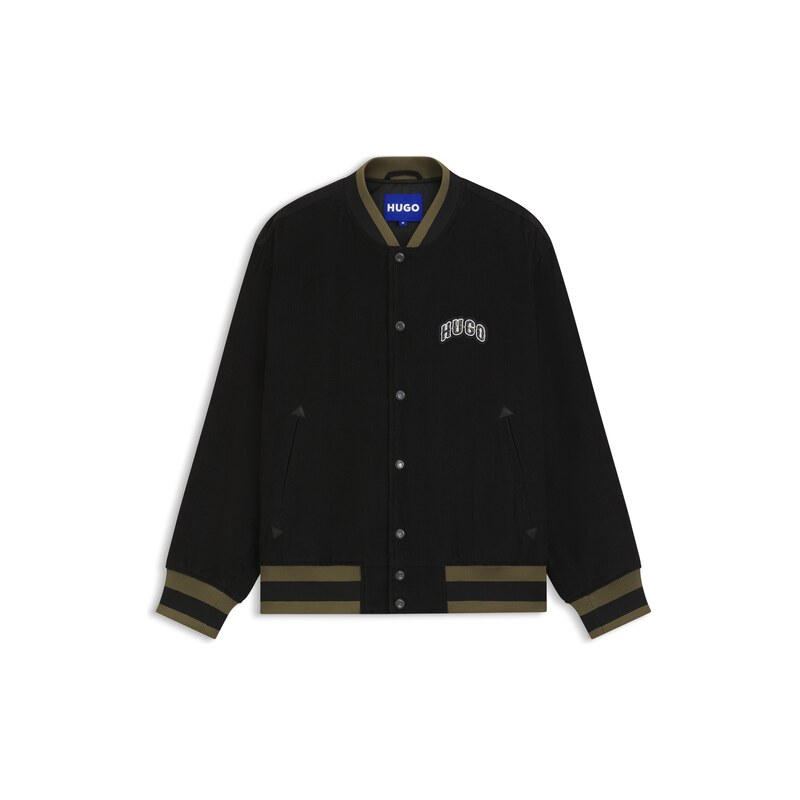 HUGO Varsity jacket in cotton corduroy with logo patch