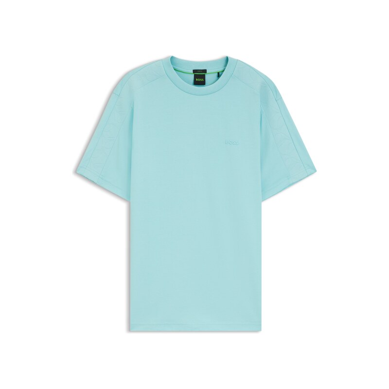 BOSS Stretch-cotton T-shirt with jacquard tape