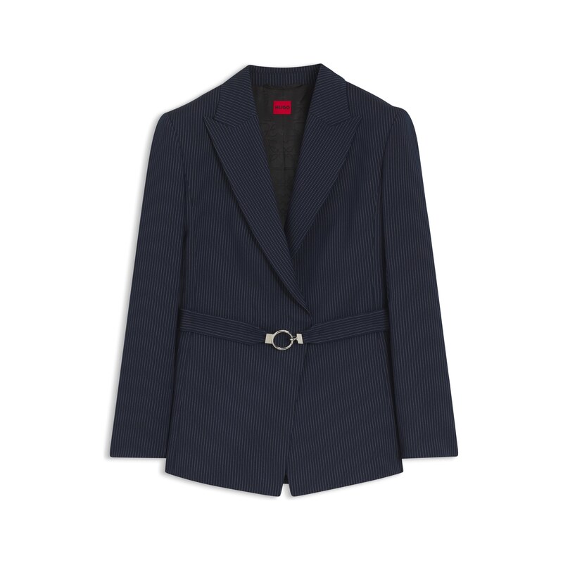 HUGO Regular-fit blazer with buckled belt