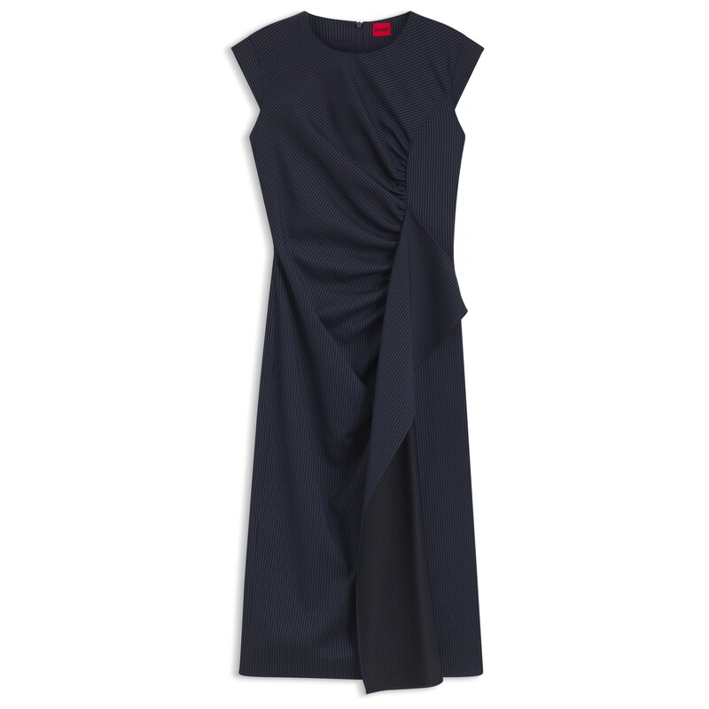 HUGO Midi-length dress with drape detail