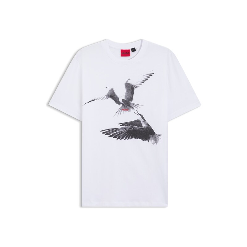 HUGO Cotton-jersey T-shirt with animal artwork