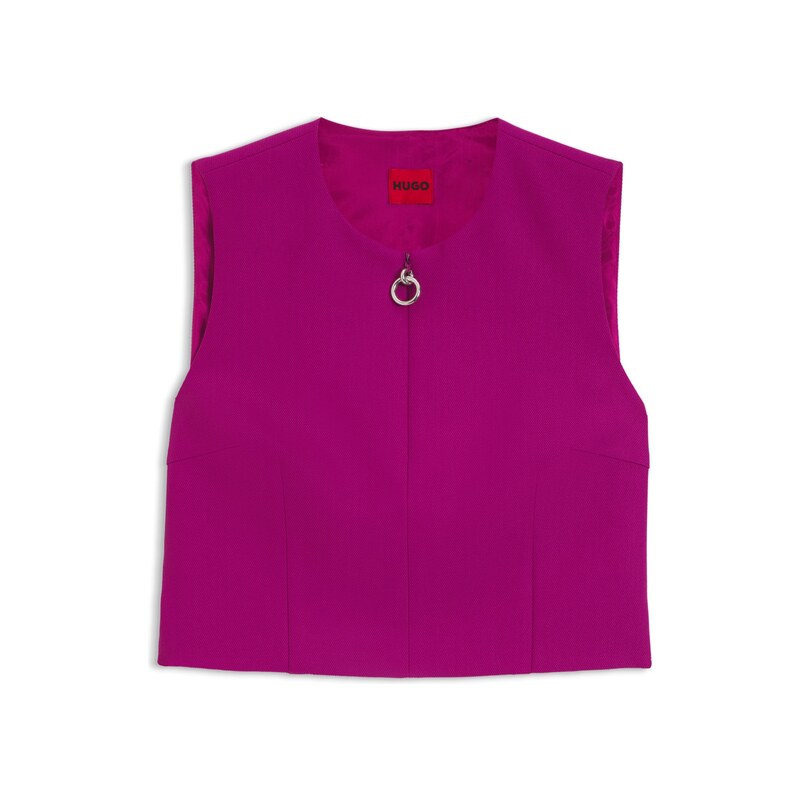 HUGO Sleeveless top with zipped neckline