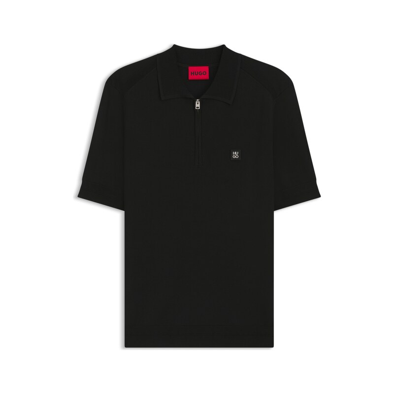 HUGO Knit polo with zipped neck