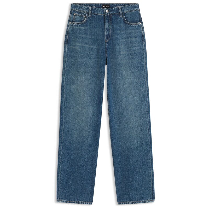 BOSS Boyfriend-fit jeans in indigo cotton blend