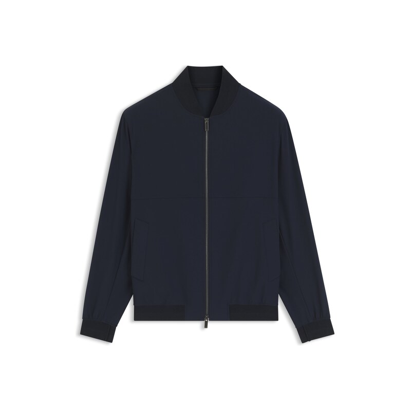 BOSS Slim-fit jacket in micro-patterned stretch fabric
