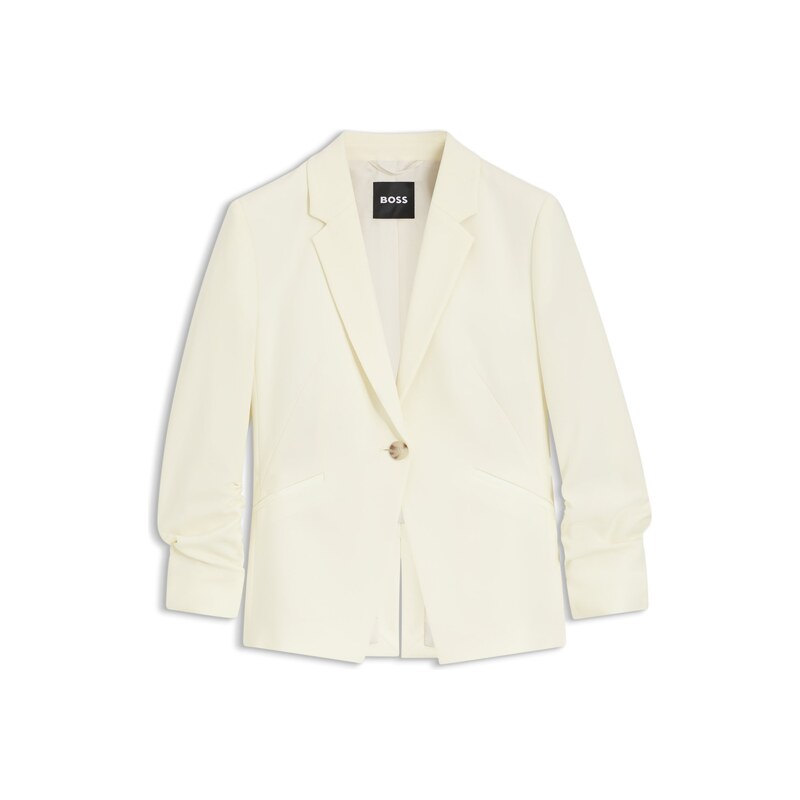 BOSS Slim-fit blazer in Japanese crepe with ruched sleeves