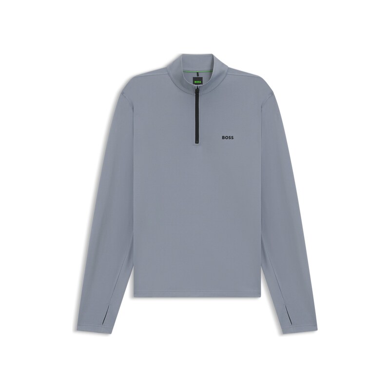 BOSS Active quarter-zip sweatshirt with moisture management