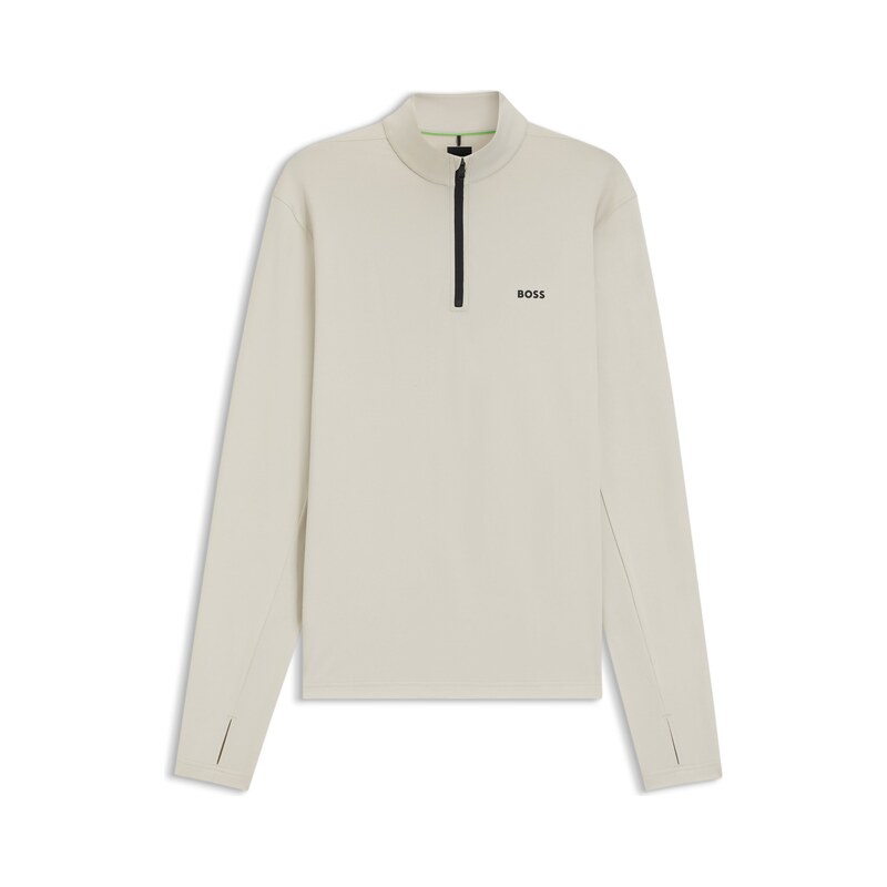 BOSS Active quarter-zip sweatshirt with moisture management