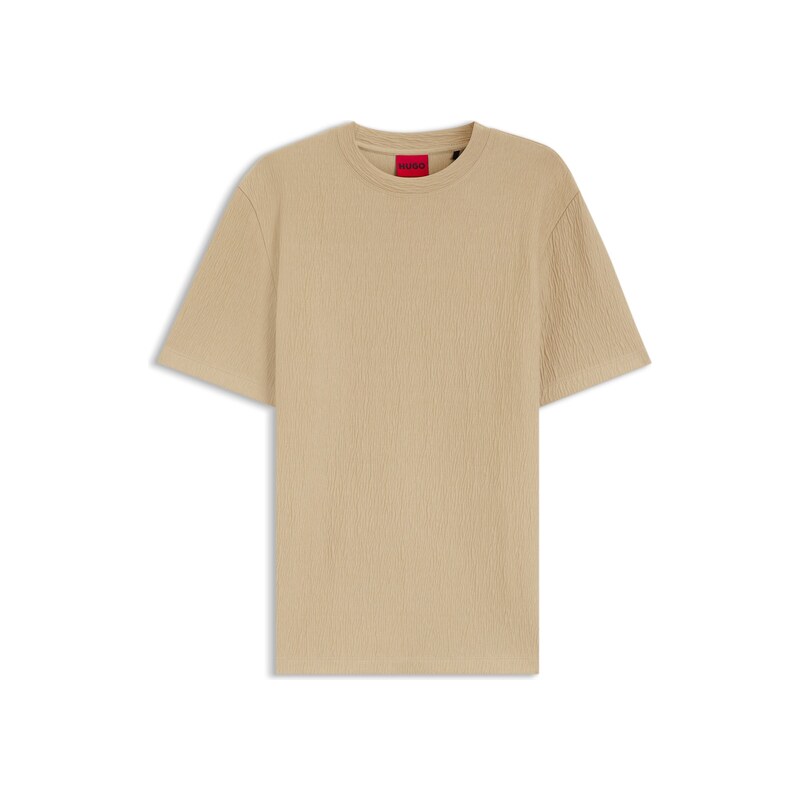 HUGO Cotton-blend T-shirt with creased effect