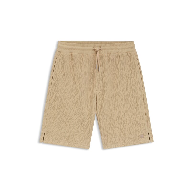 HUGO Stretch-cotton shorts with creased effect