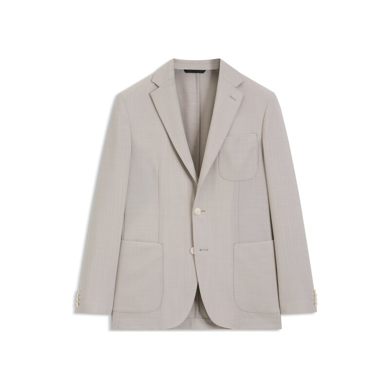 BOSS Slim-fit blazer in micro-patterned virgin wool
