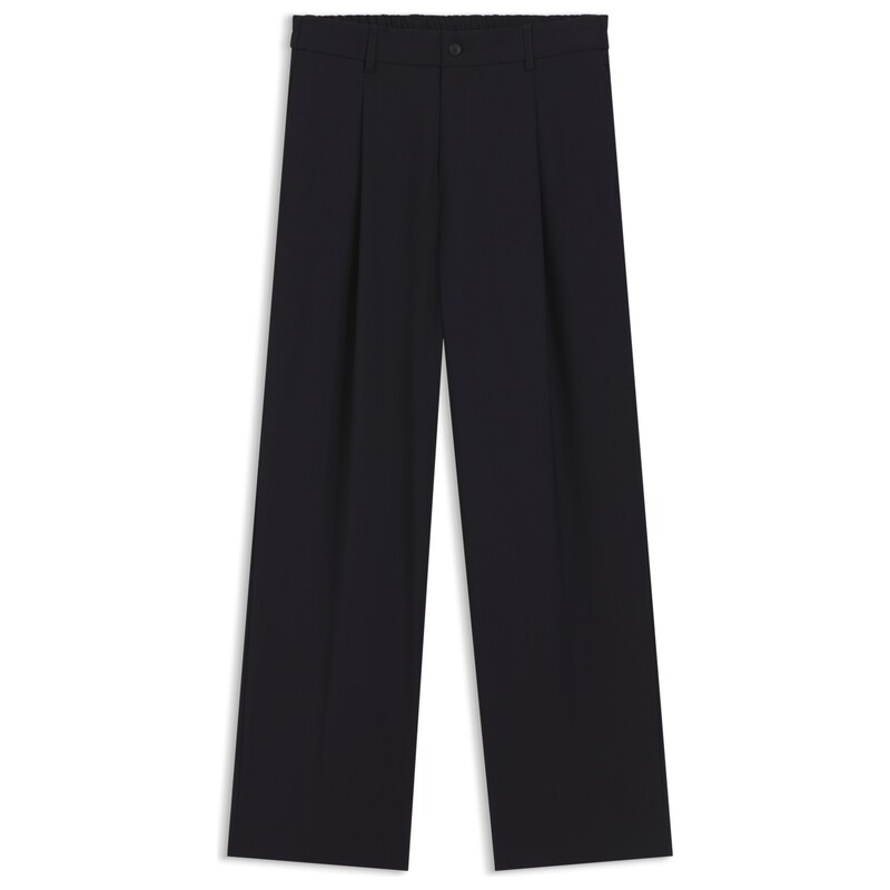 BOSS Relaxed-fit trousers in patterned virgin wool