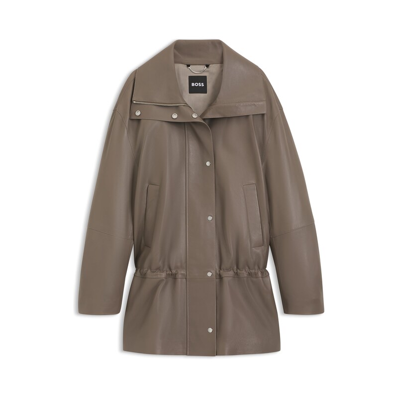 BOSS Parka-style jacket in leather