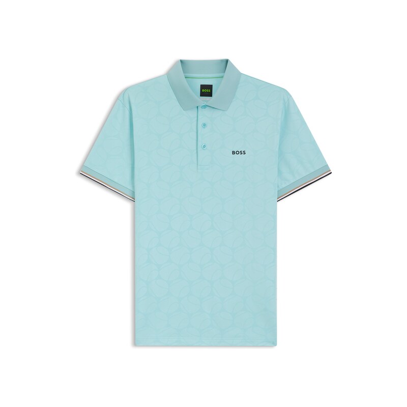 Active Slim-fit polo shirt with embossed tennis-ball pattern