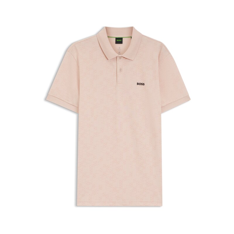 BOSS Cotton-piqué polo shirt with all-over print