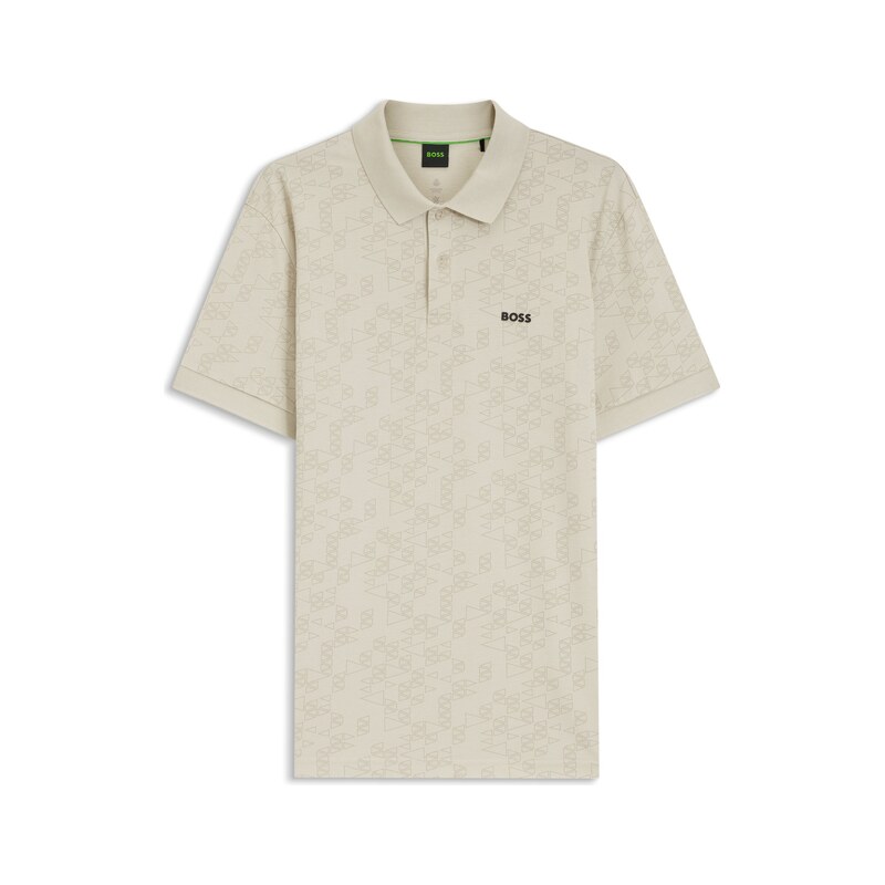 BOSS Cotton-piqué polo shirt with all-over print