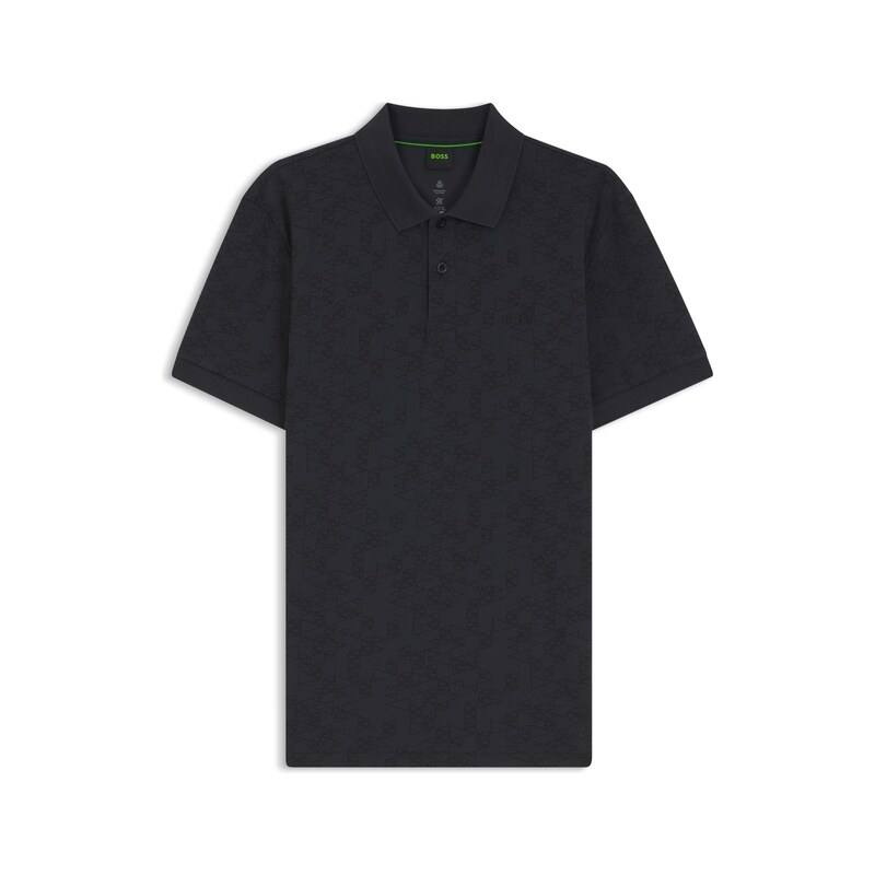 BOSS Cotton-piqué polo shirt with all-over print