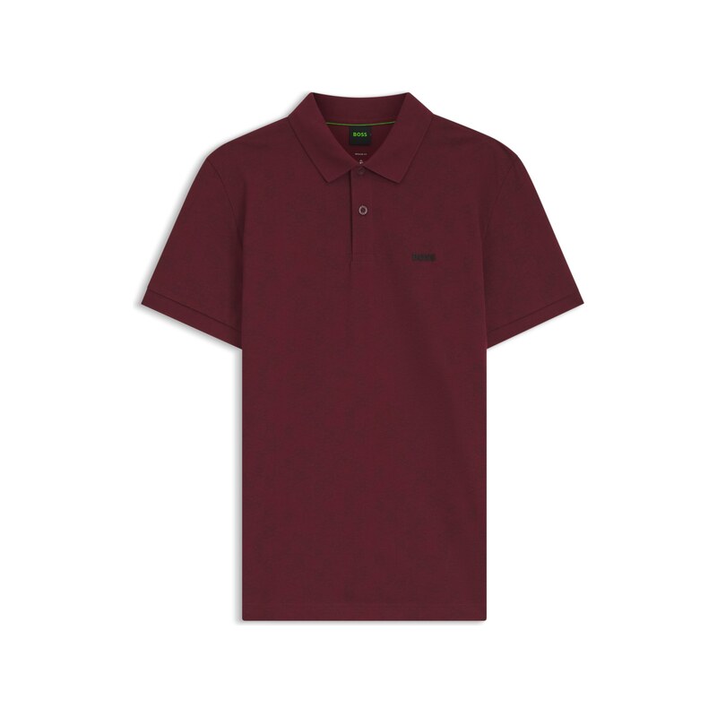 BOSS Cotton-piqué polo shirt with all-over print