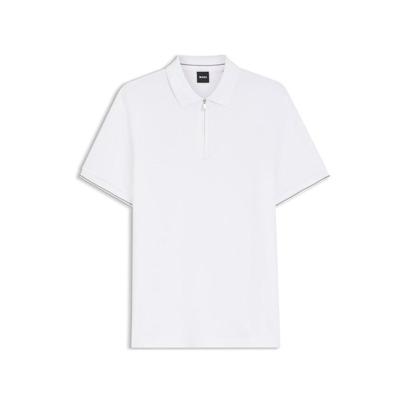 BOSS Regular-fit polo with zip closure