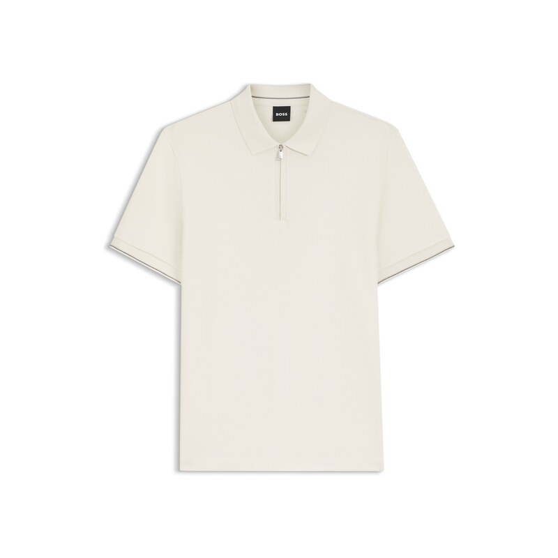 BOSS Regular-fit polo with zip closure