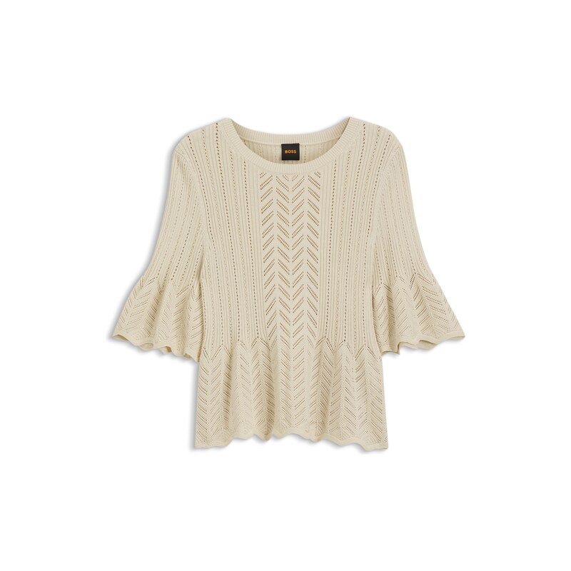 BOSS Regular-fit sweater with open-knit structure