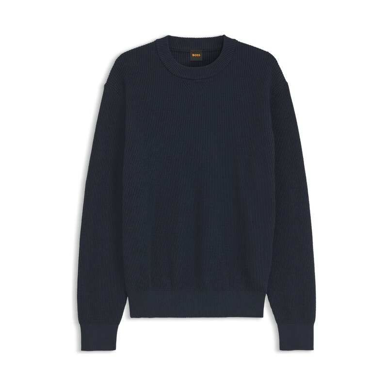BOSS Cotton-blend sweater with ribbed knit