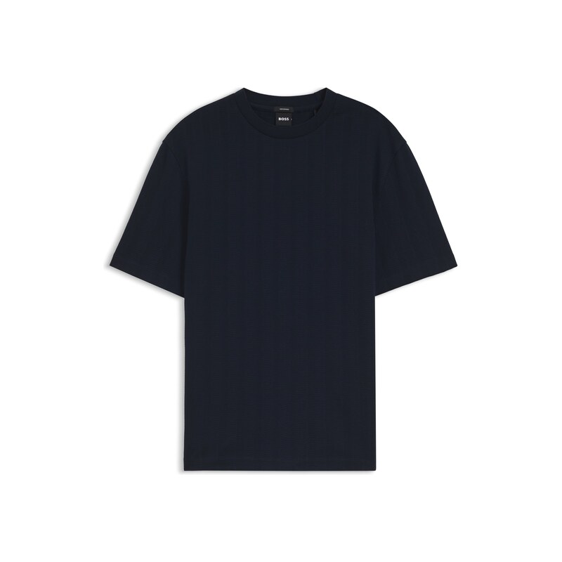 BOSS Regular-fit T-shirt in cotton with raised jacquard