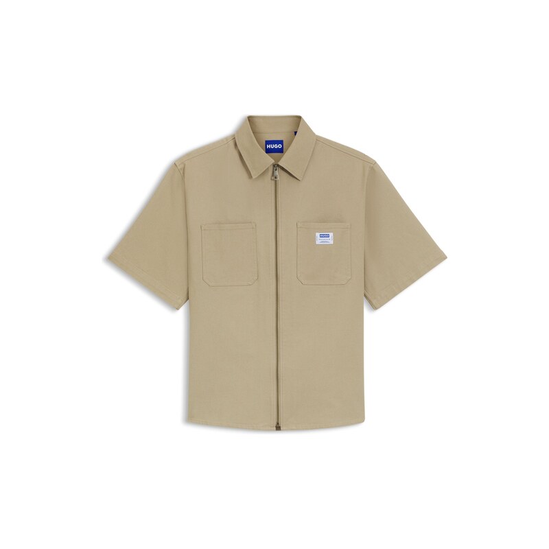 HUGO Oversized-fit shirt in stretch cotton
