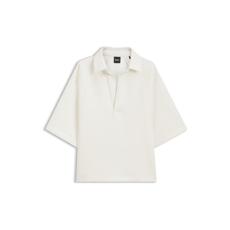 BOSS Loose-fit polo sweatshirt in scuba jersey