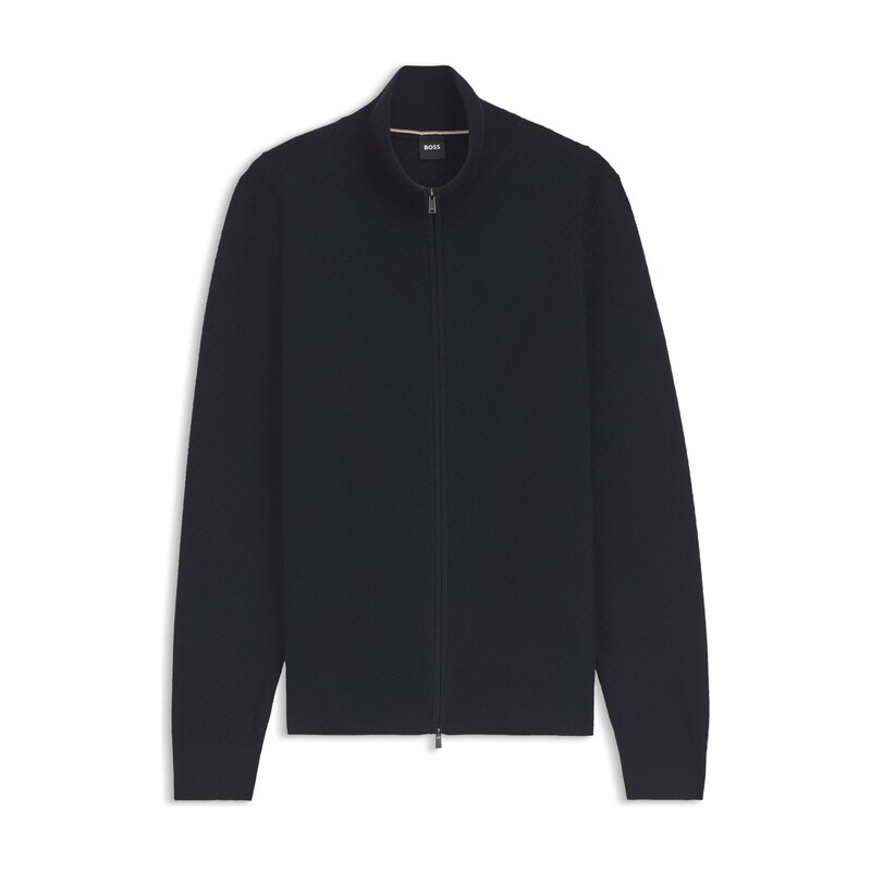 BOSS Cotton cardigan with diagonal structure