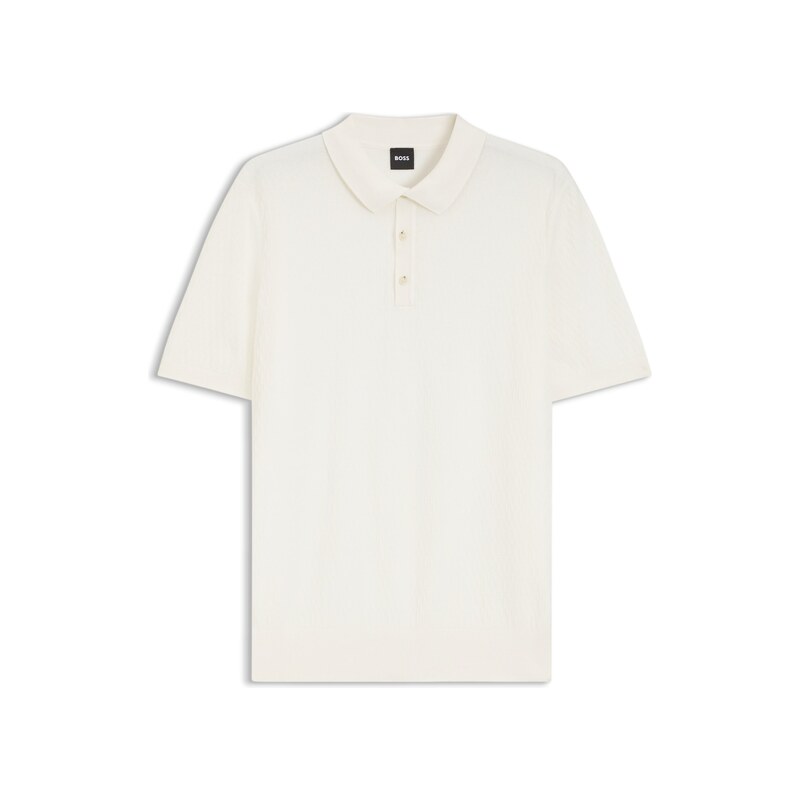 BOSS Regular-fit knit polo in structured fabric