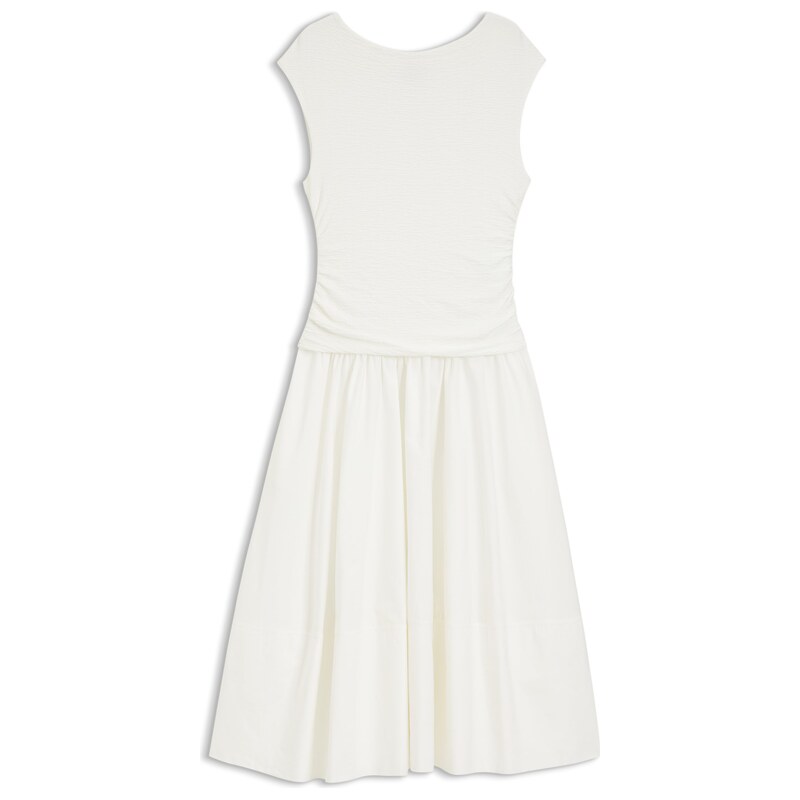 BOSS Structured-jersey dress with poplin skirt