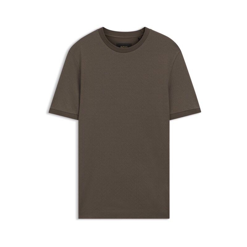 BOSS Regular-fit T-shirt in cotton-silk jacquard
