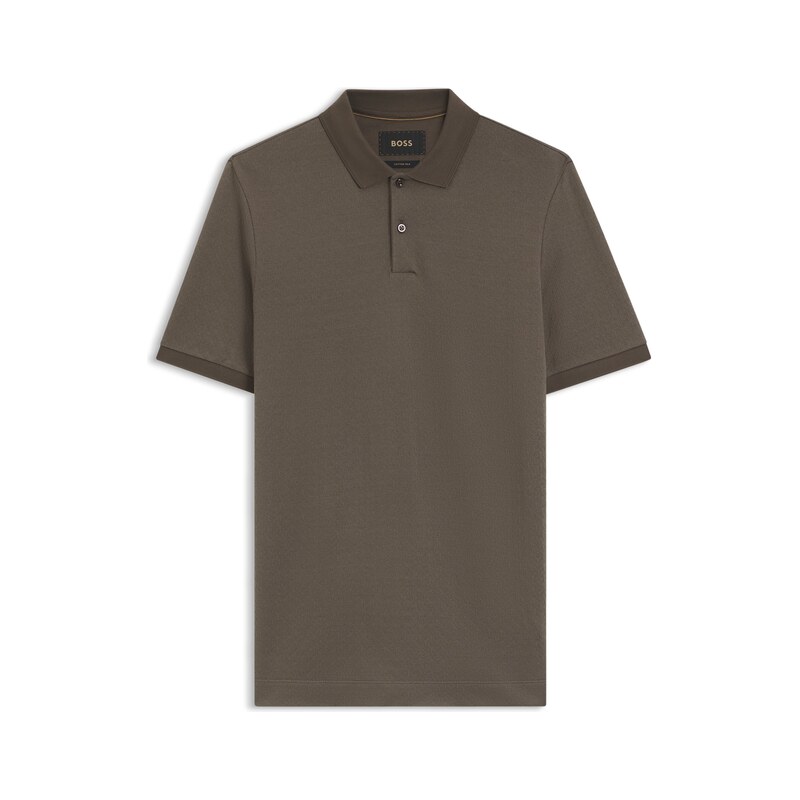 BOSS Regular-fit polo in cotton-silk jacquard
