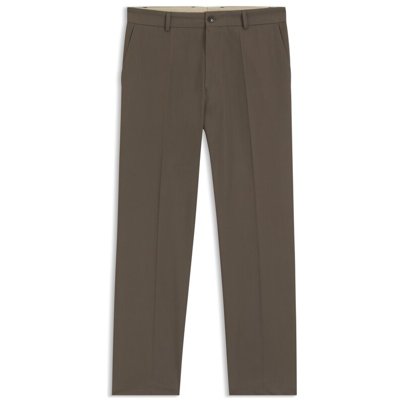 BOSS Straight-fit trousers in water-repellent cotton twill