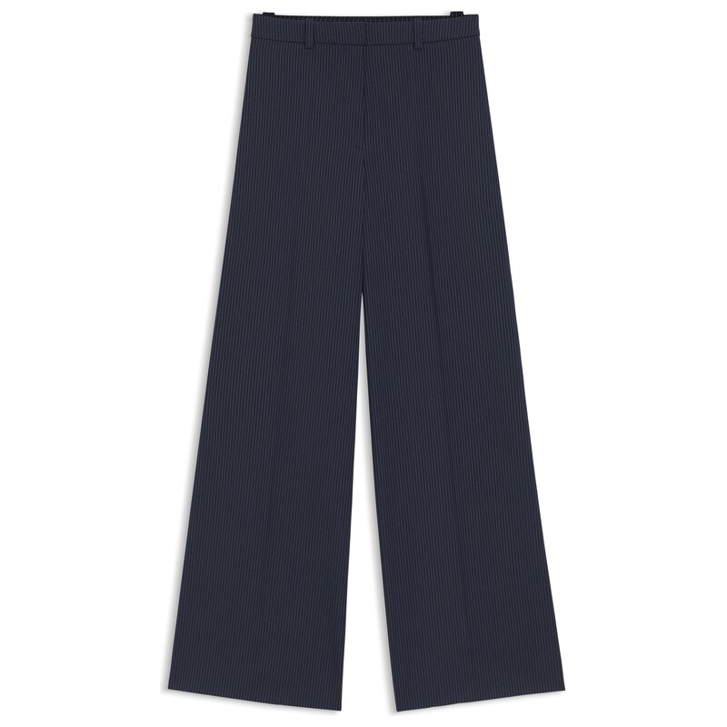 HUGO Regular-fit wide-leg trousers in pinstripe stretch fabric