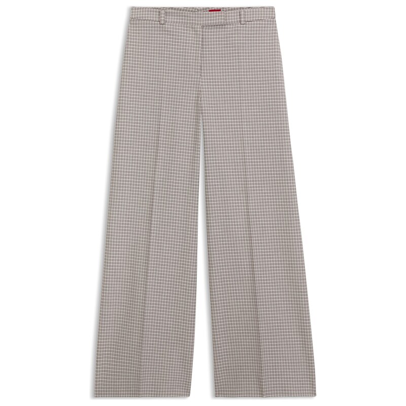 HUGO Wide-leg trousers with micro check