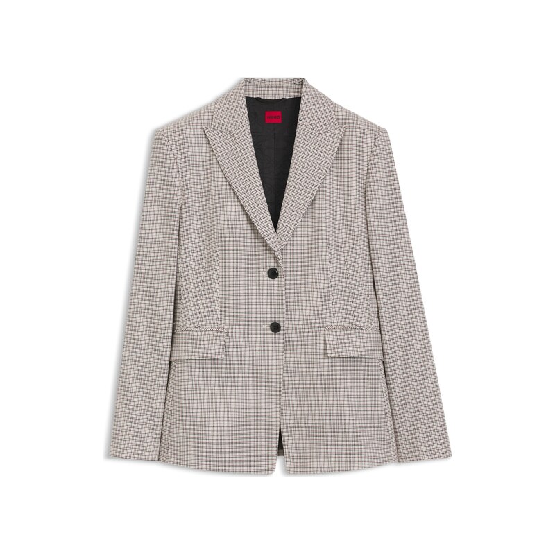 HUGO Regular-fit blazer with micro check
