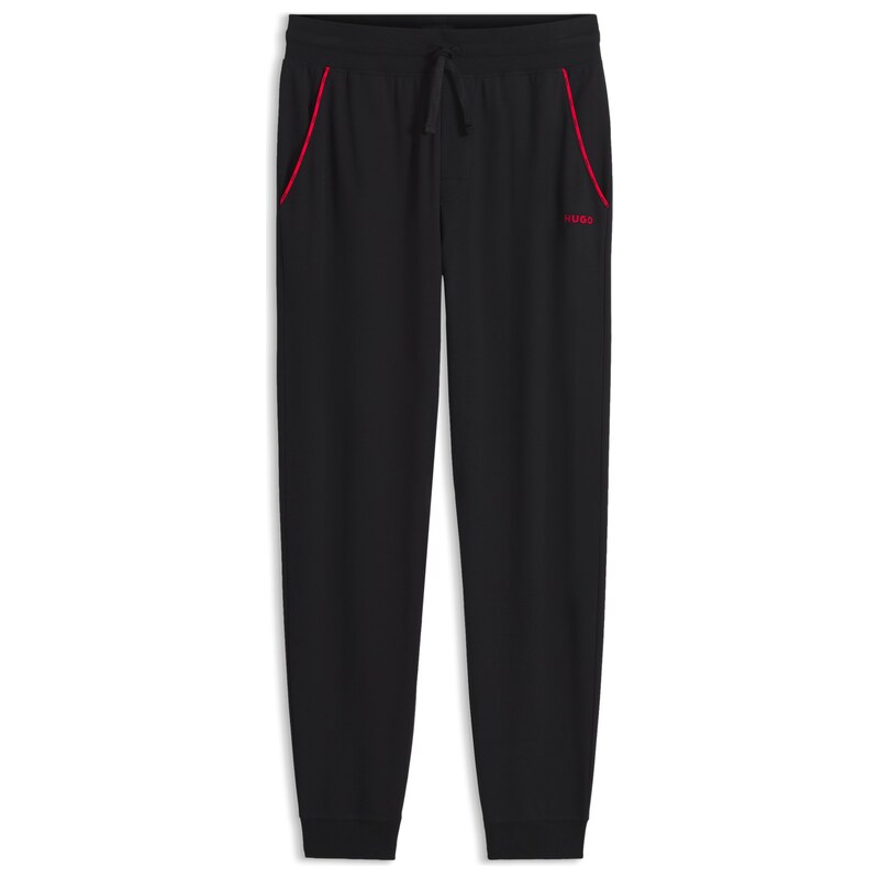 HUGO Cotton-blend cuffed tracksuit bottoms with logo piping