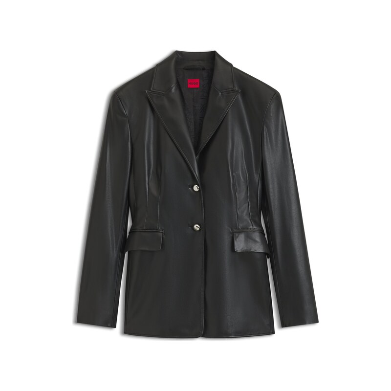HUGO Regular-fit blazer in faux leather