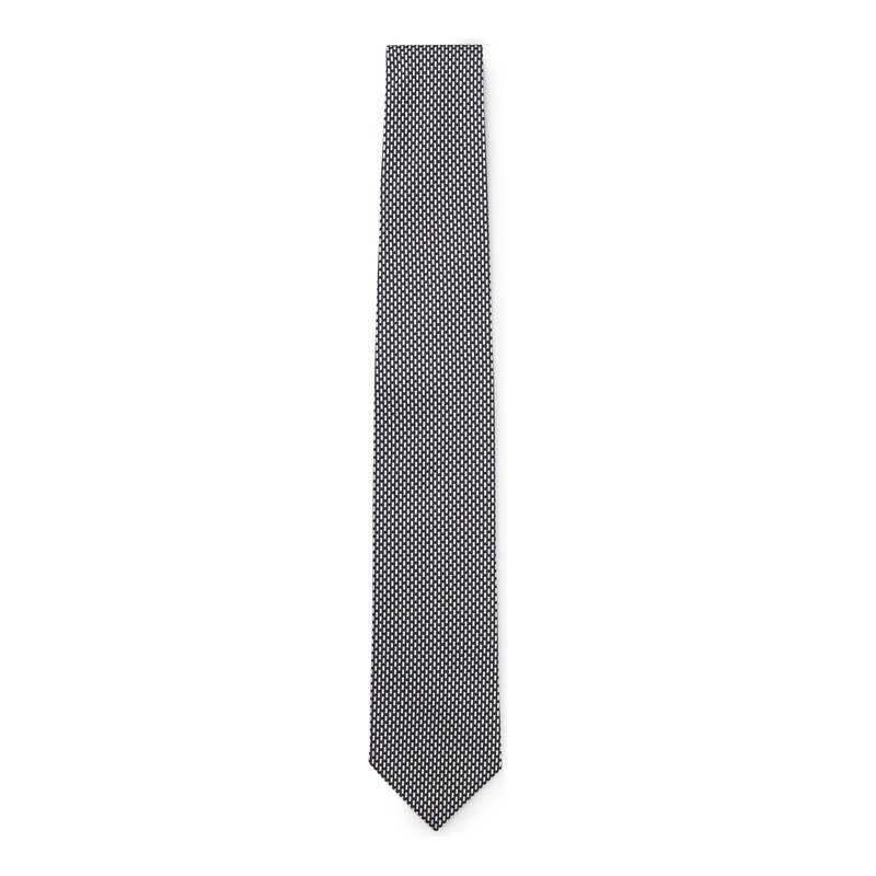 BOSS Patterned tie in Italian-made silk