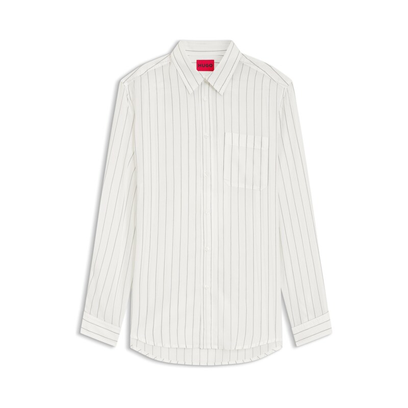 HUGO Oversized-fit shirt in striped canvas