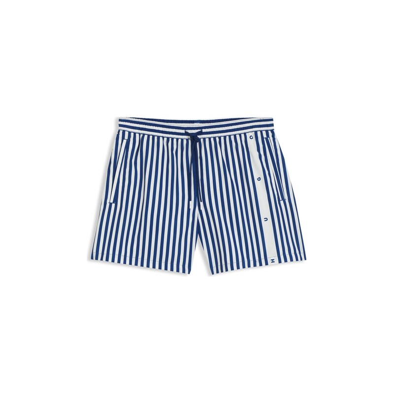 HUGO Striped swim shorts with vertical logo