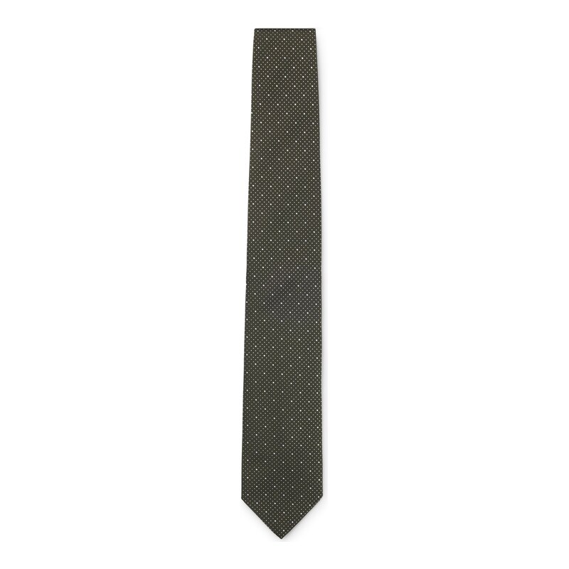 BOSS Silk-blend tie with micro pattern