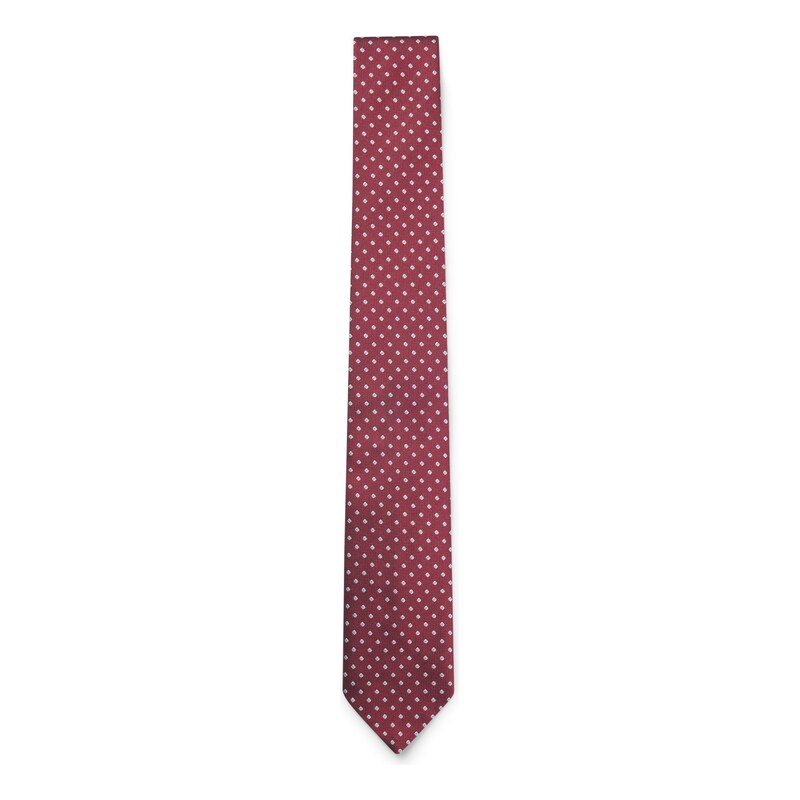 BOSS Silk-blend tie with micro pattern