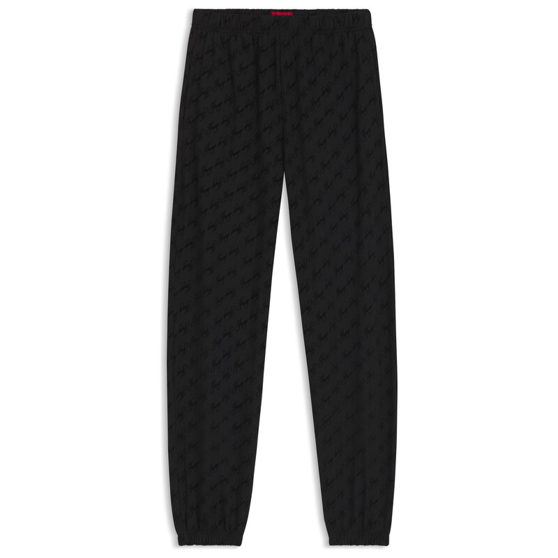 HUGO Relaxed-fit tracksuit bottoms with flocked-logo print