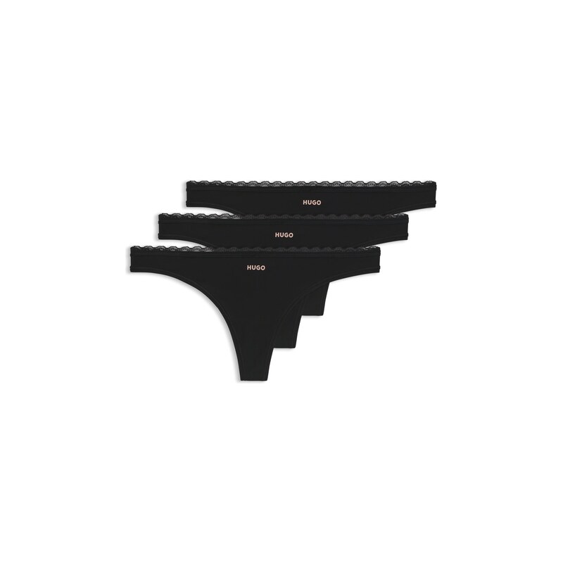 HUGO Low-rise briefs with tonal lace trim